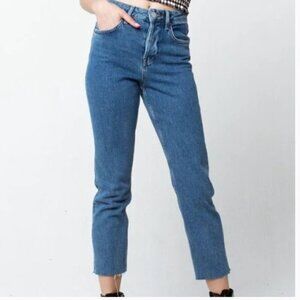 BDG Urban Outfitters Sz 28 Dillon Vintage Wash Jeans Button Fly Raw Hem Straight